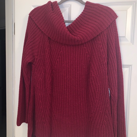 Express Magenta big neck sweater - Picture 1 of 5